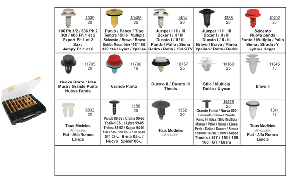 Assortiment, bevestigingsmiddelen Restagraf 89