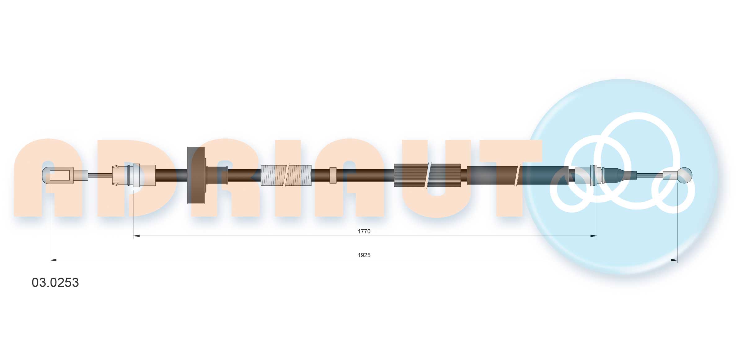 Handremkabel Adriauto 03.0253