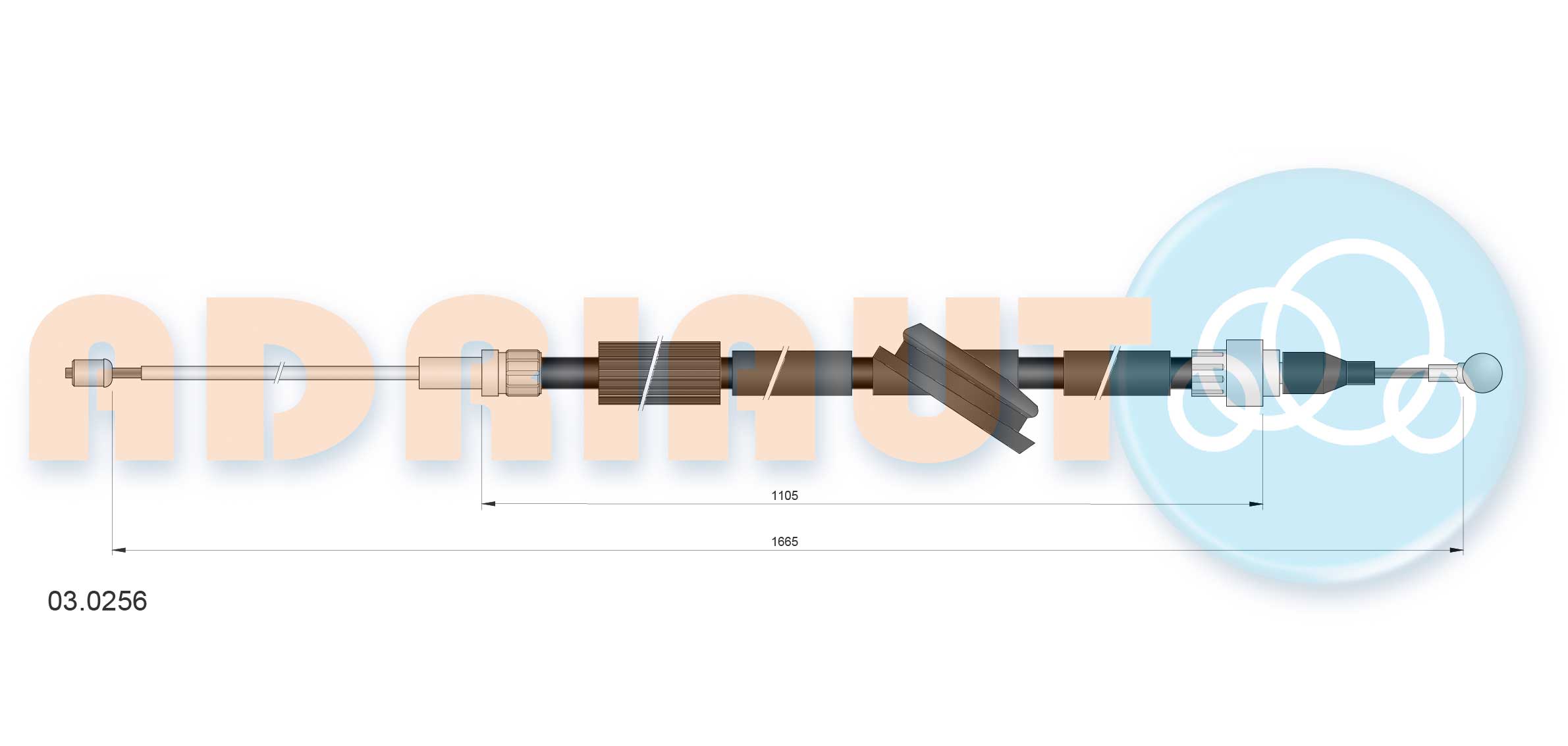 Handremkabel Adriauto 03.0256