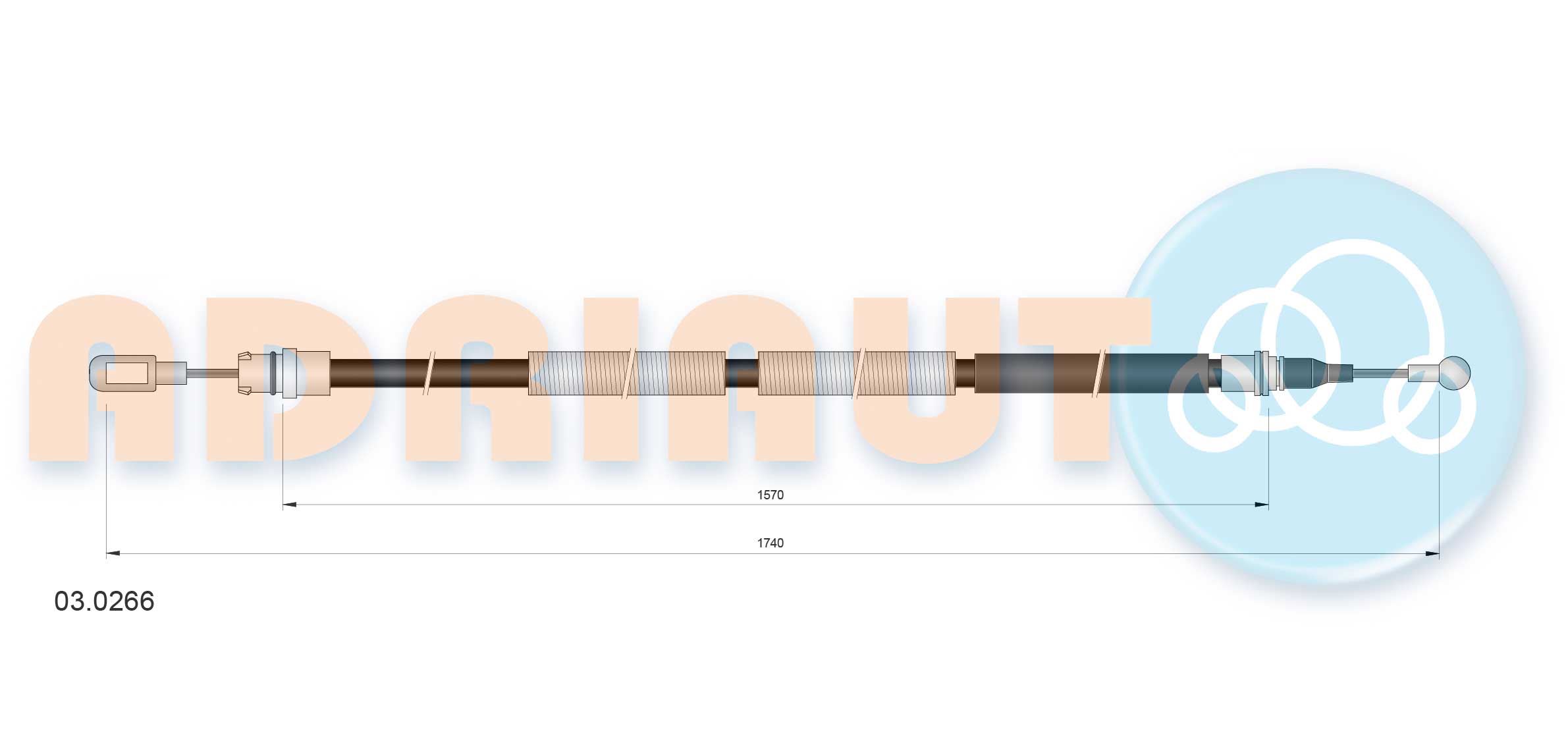 Handremkabel Adriauto 03.0266