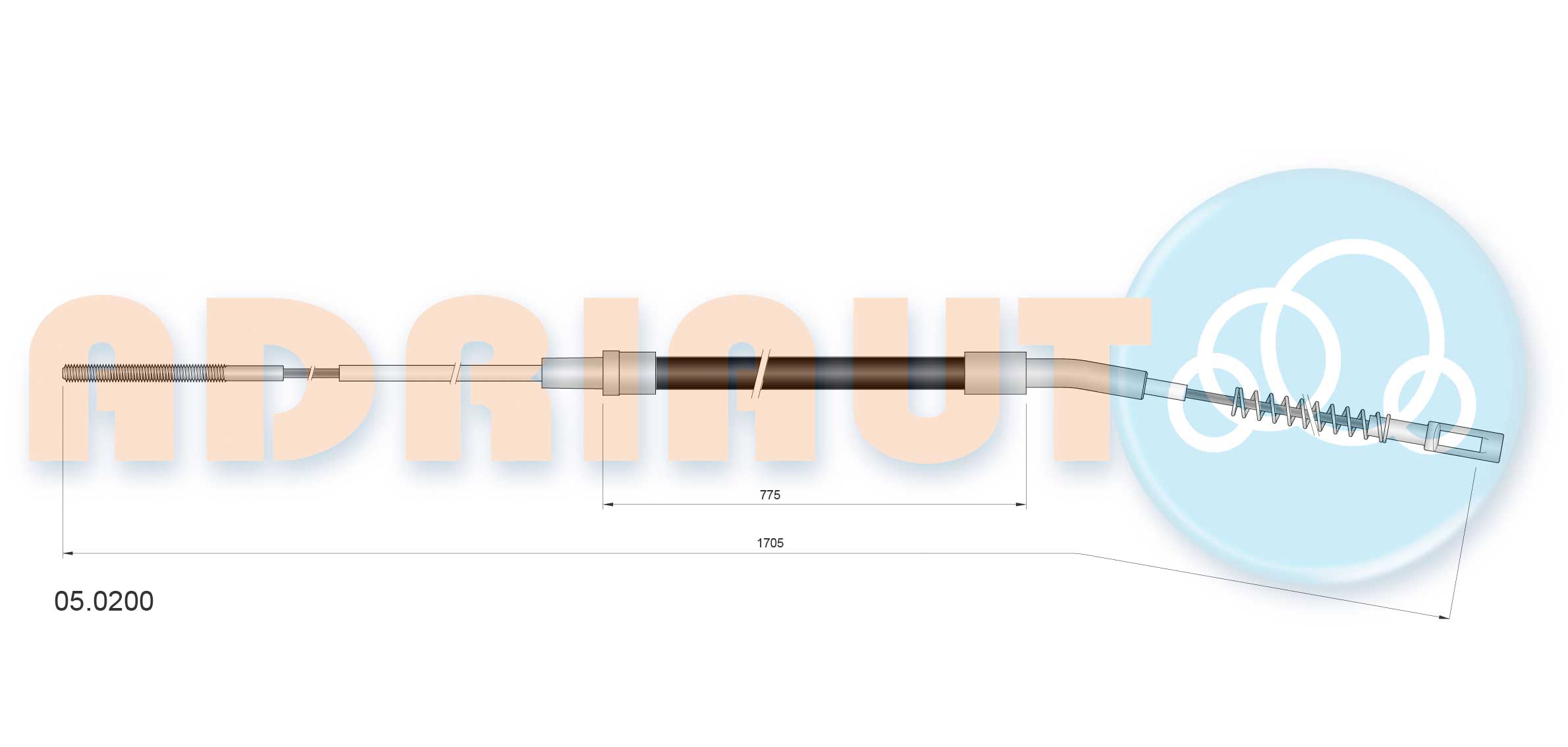 Handremkabel Adriauto 05.0200