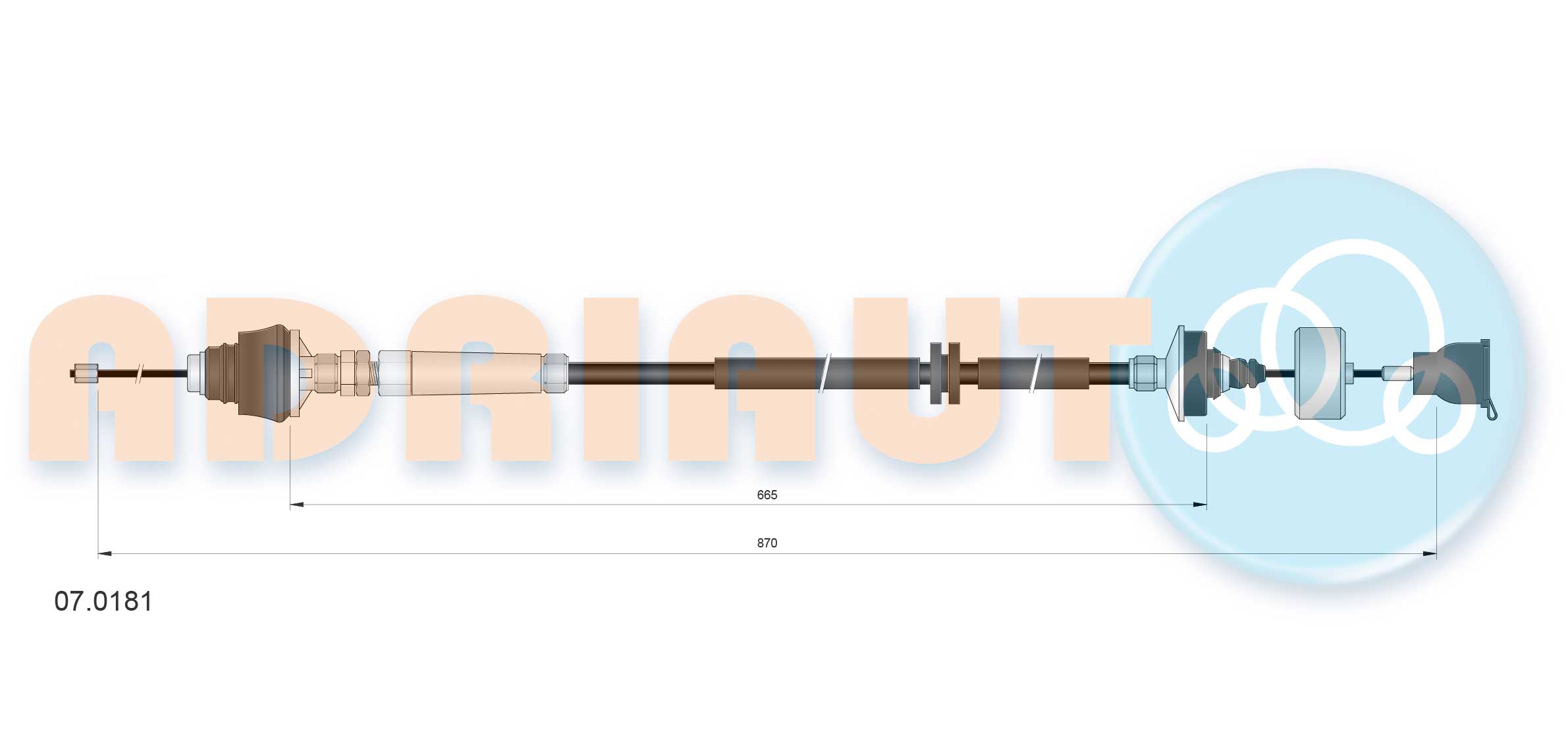 Koppelingskabel Adriauto 07.0181