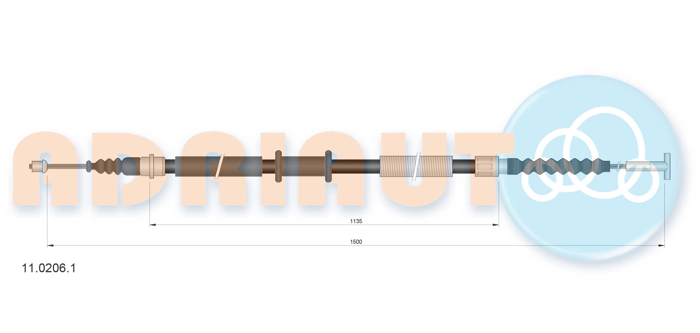 Handremkabel Adriauto 11.0206.1