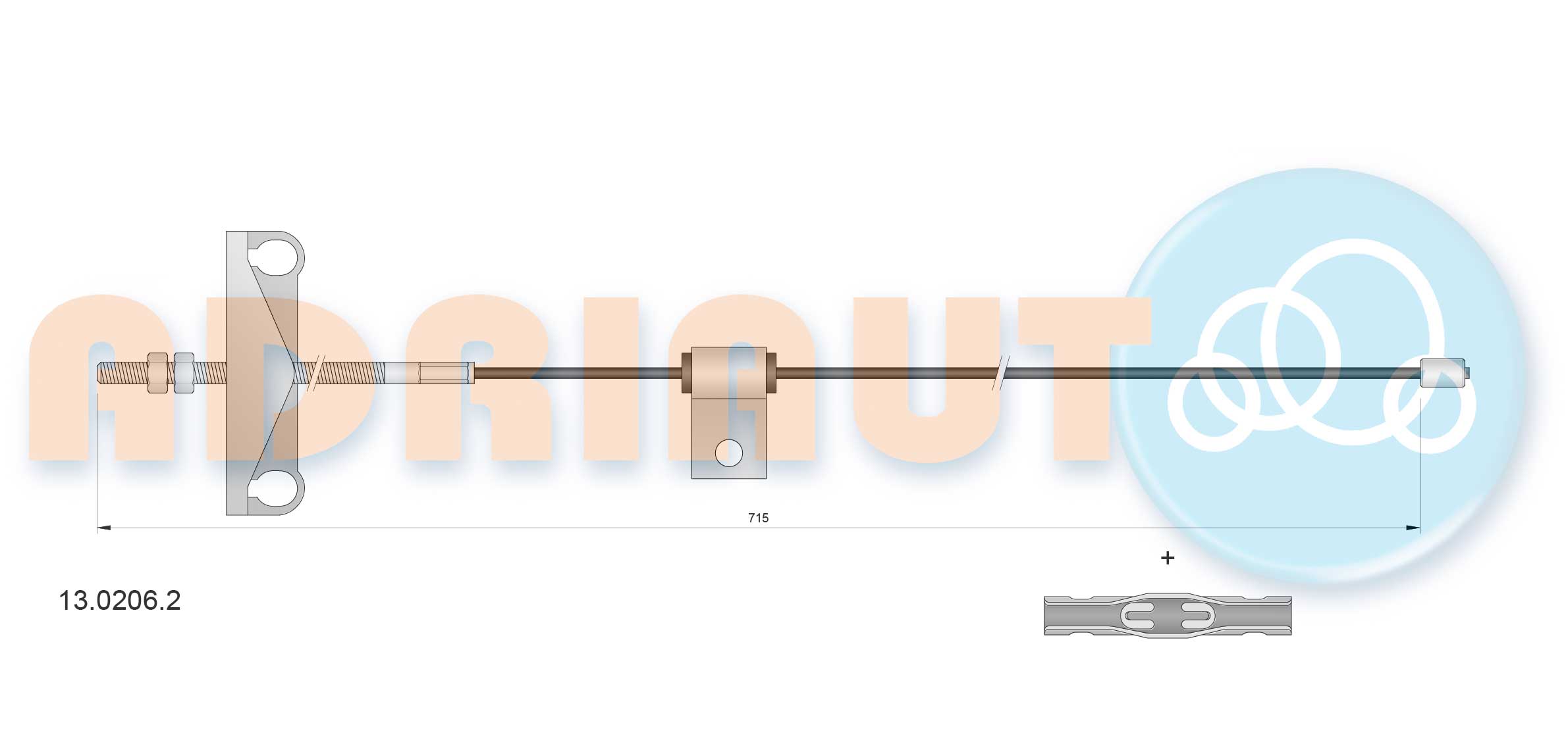 Handremkabel Adriauto 13.0206.2