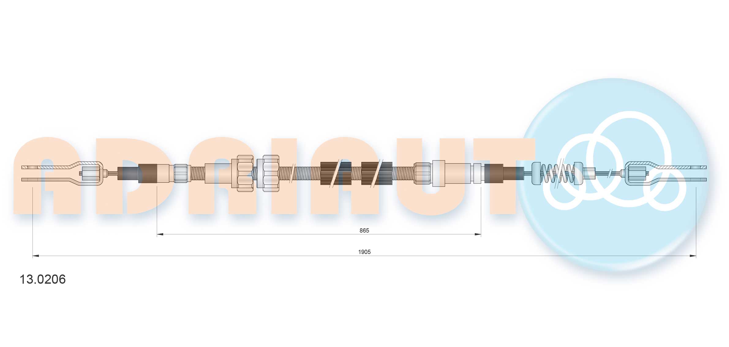 Handremkabel Adriauto 13.0206