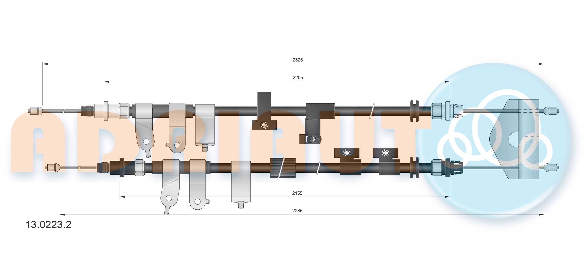 Handremkabel Adriauto 13.0223.2
