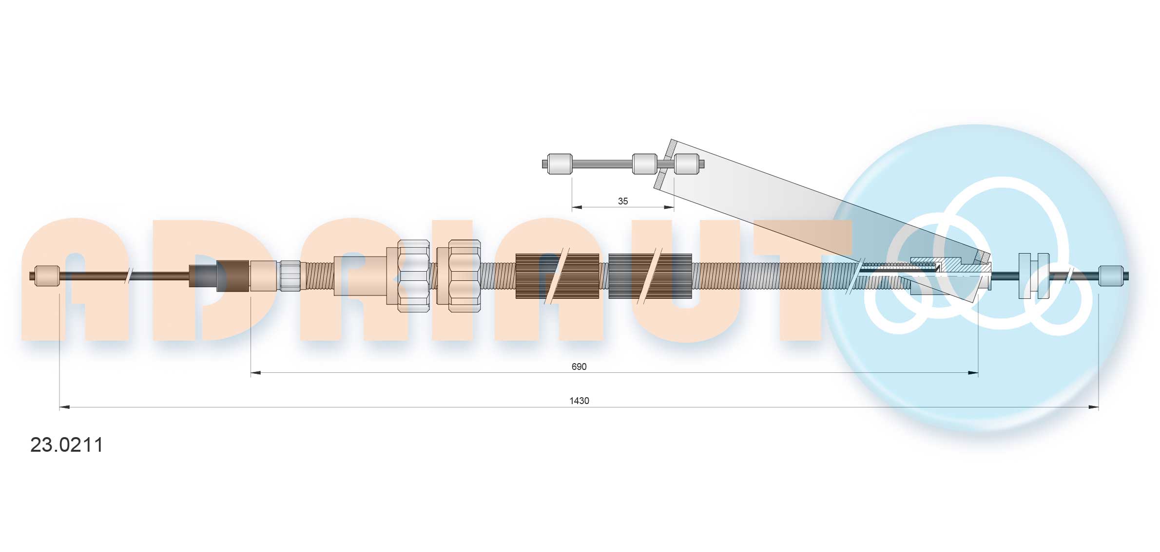 Handremkabel Adriauto 23.0211