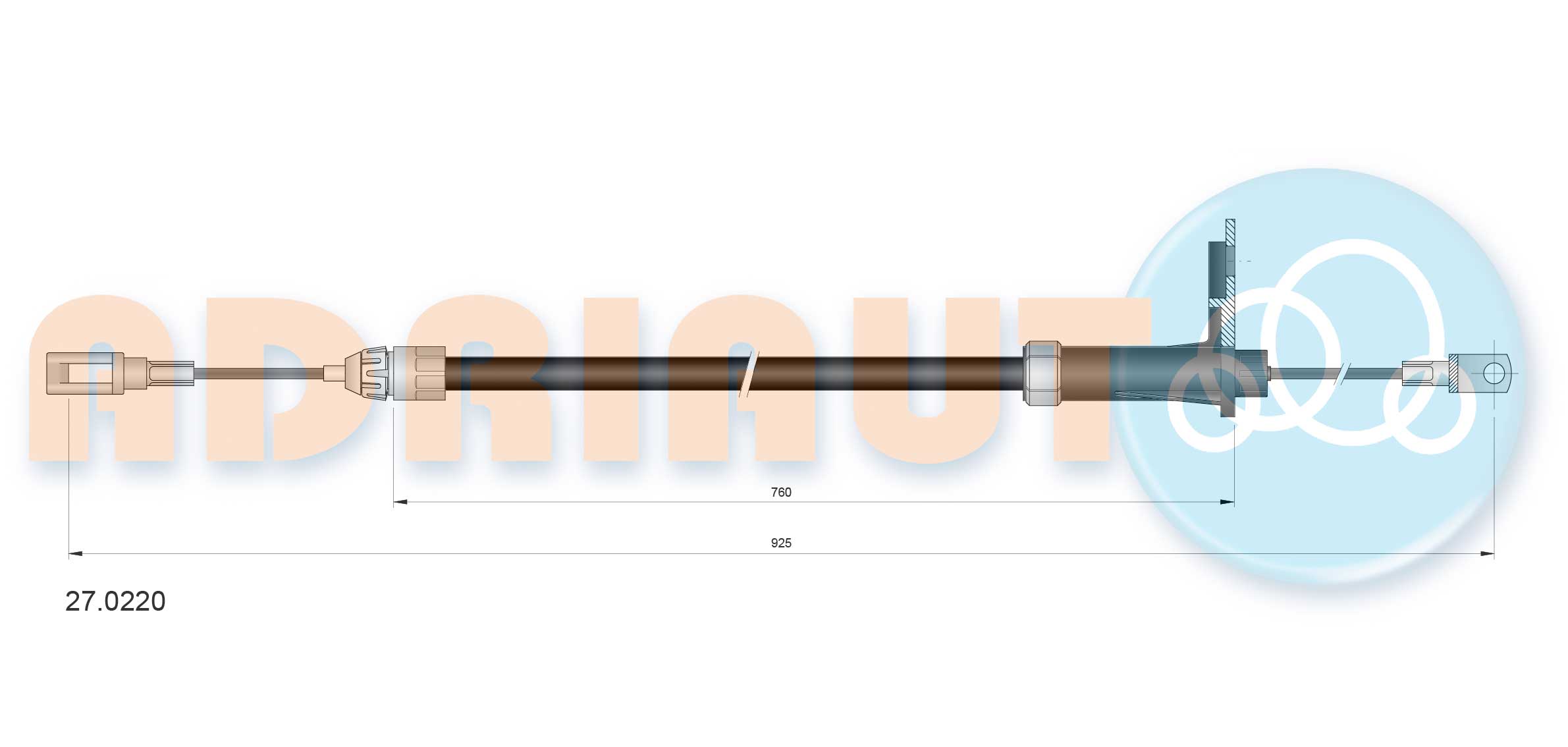 Handremkabel Adriauto 27.0220