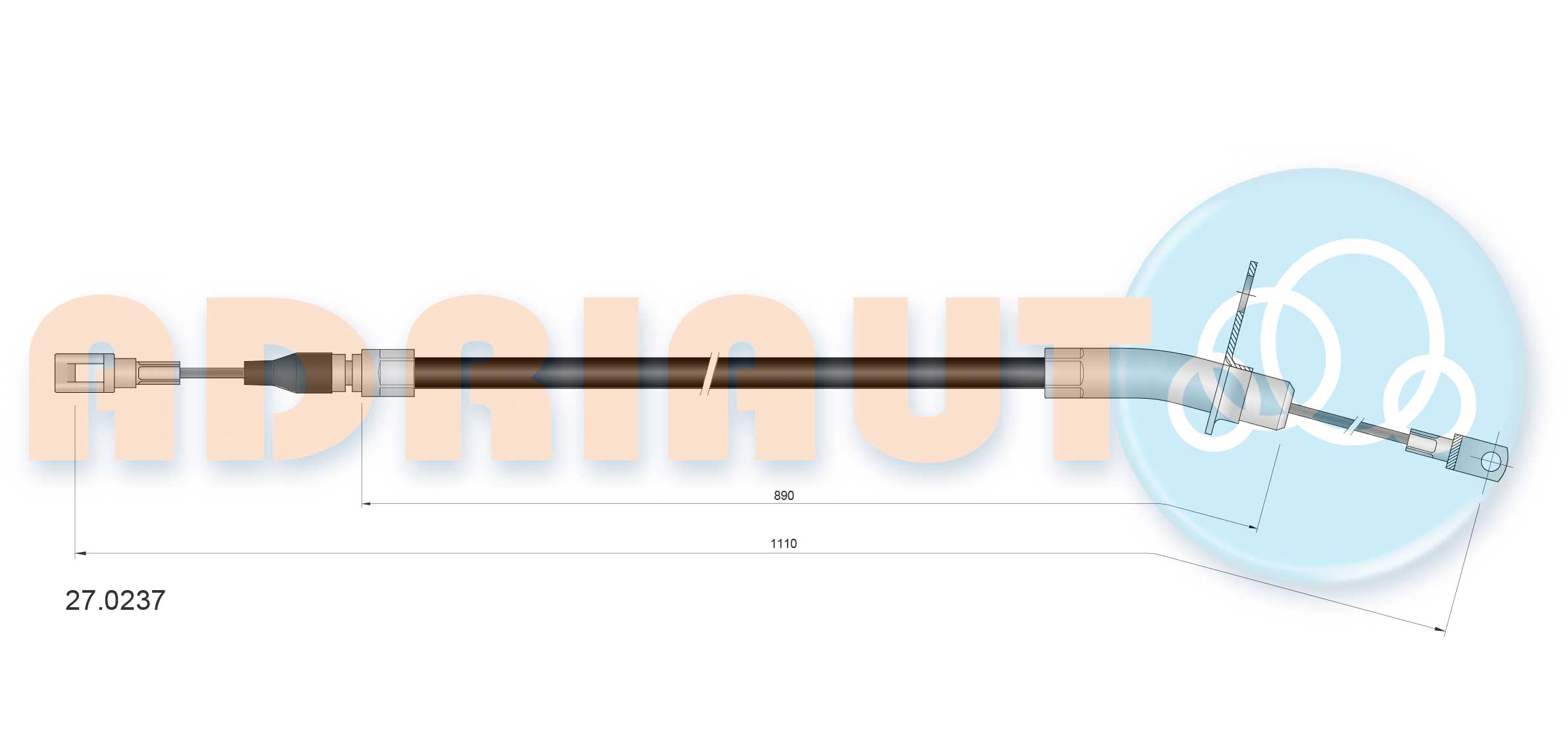 Handremkabel Adriauto 27.0237