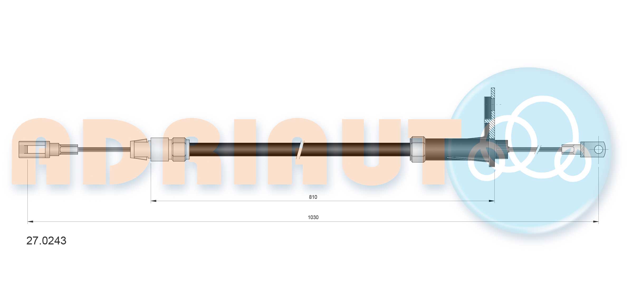 Handremkabel Adriauto 27.0243