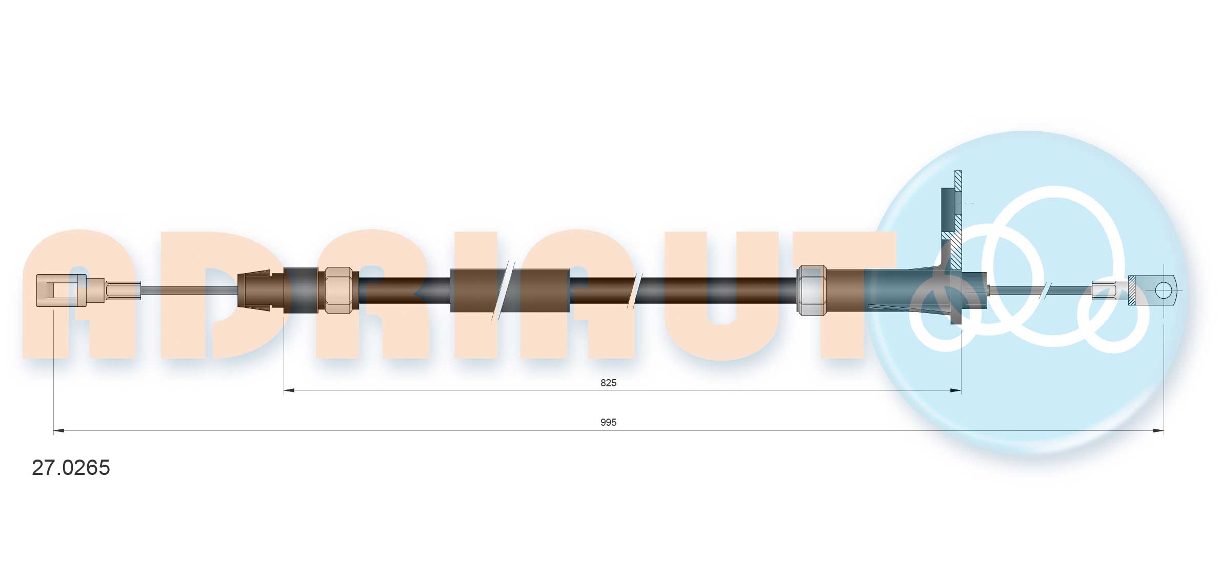 Handremkabel Adriauto 27.0265