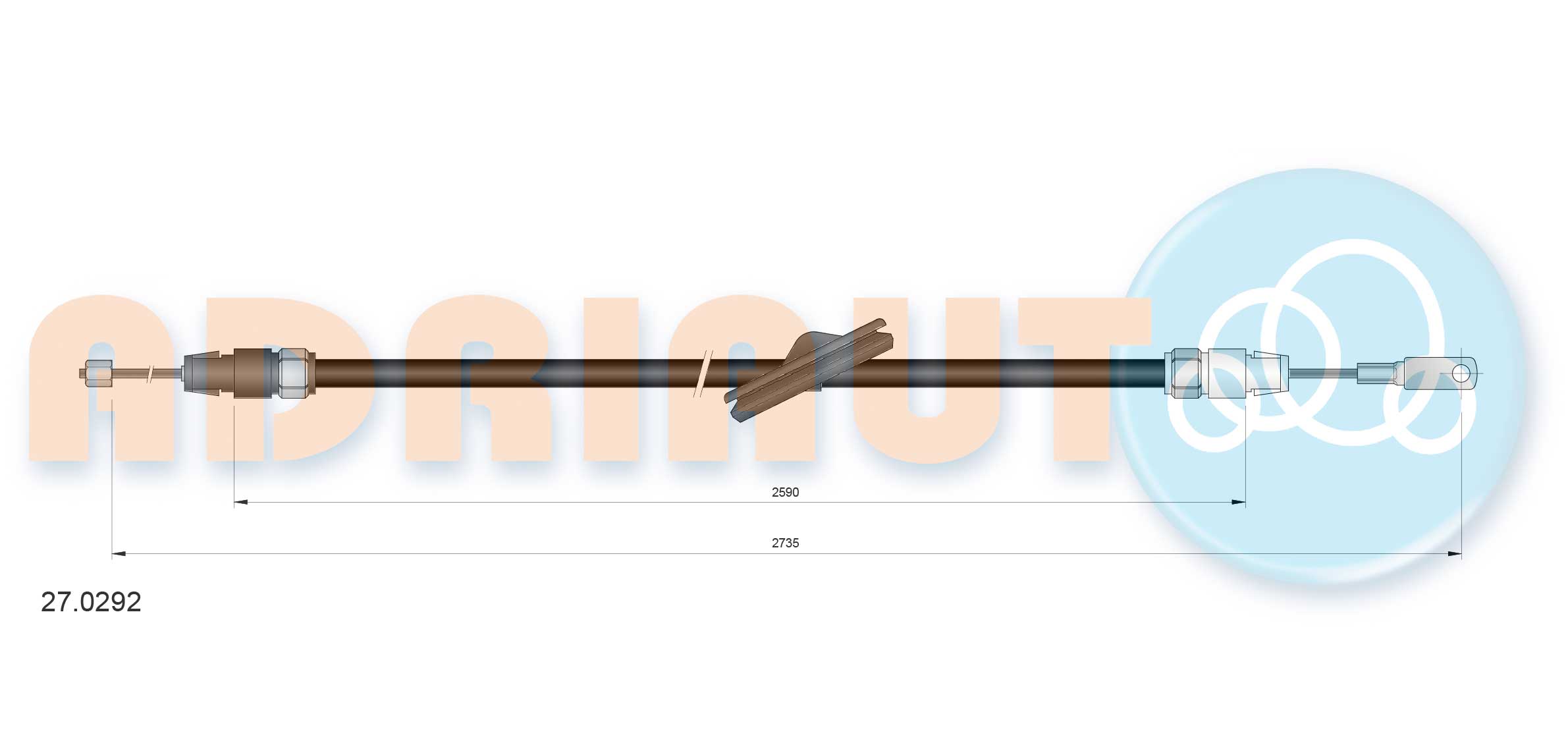 Handremkabel Adriauto 27.0292