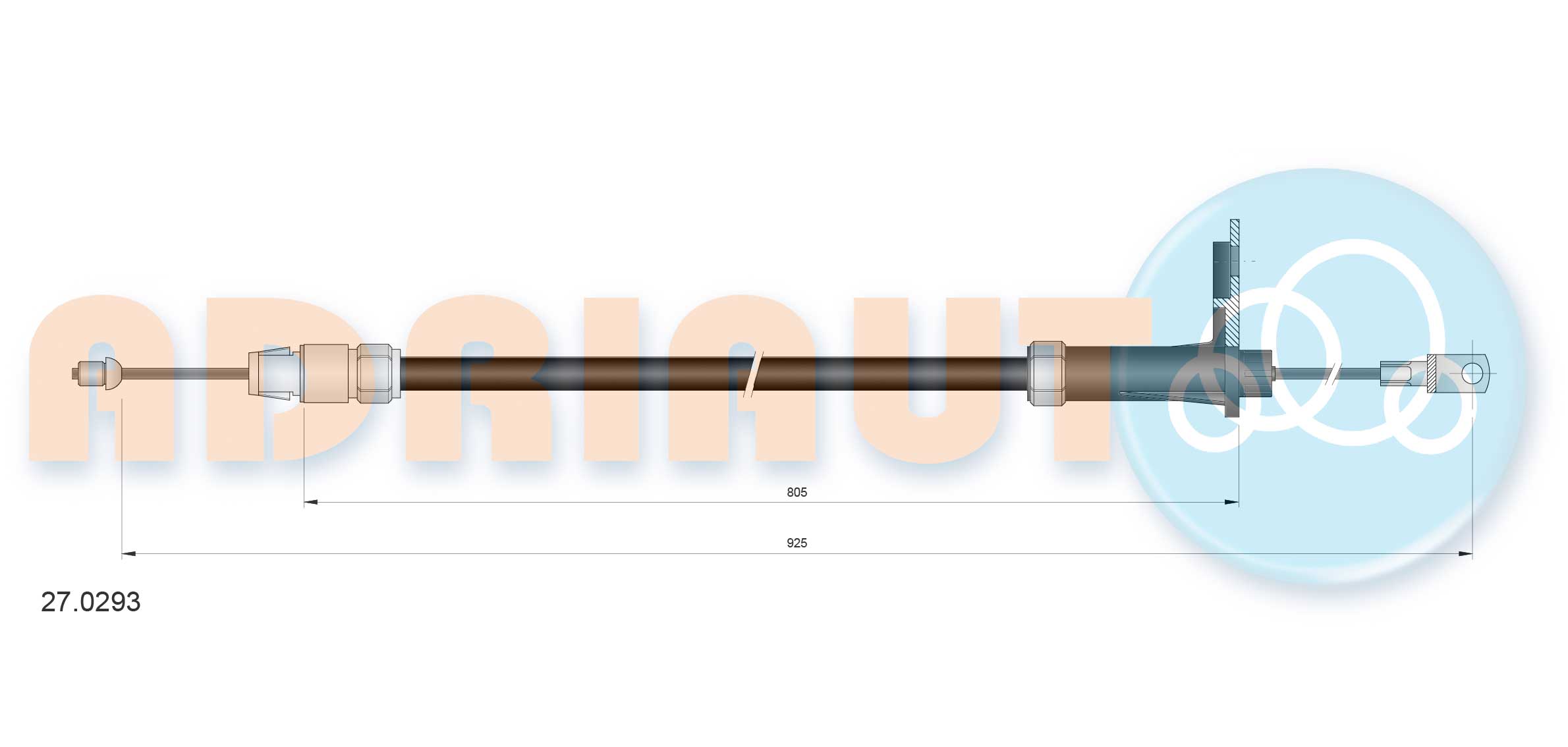 Handremkabel Adriauto 27.0293