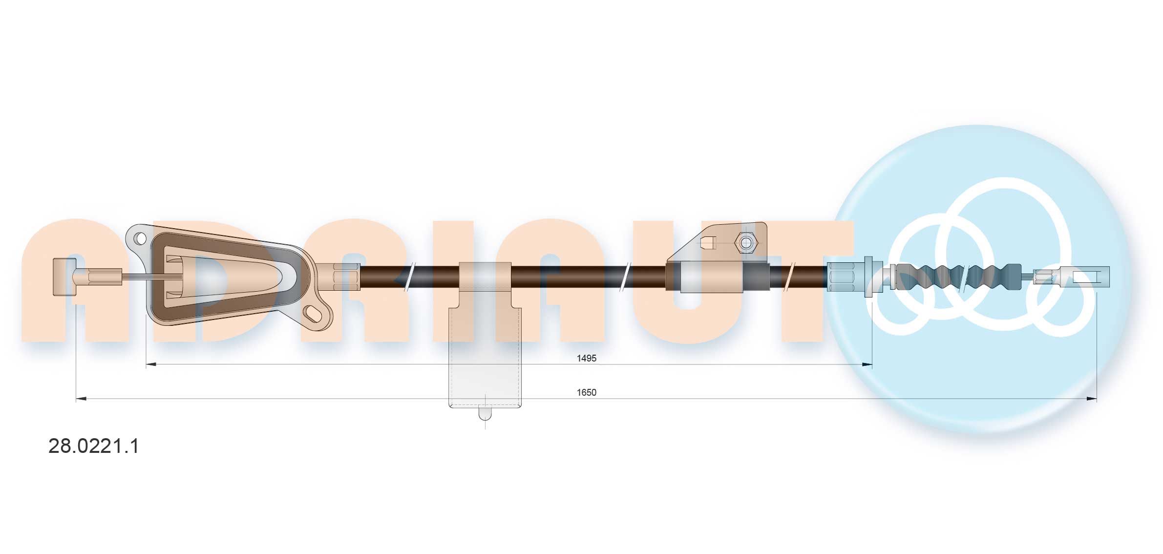 Handremkabel Adriauto 28.0221.1