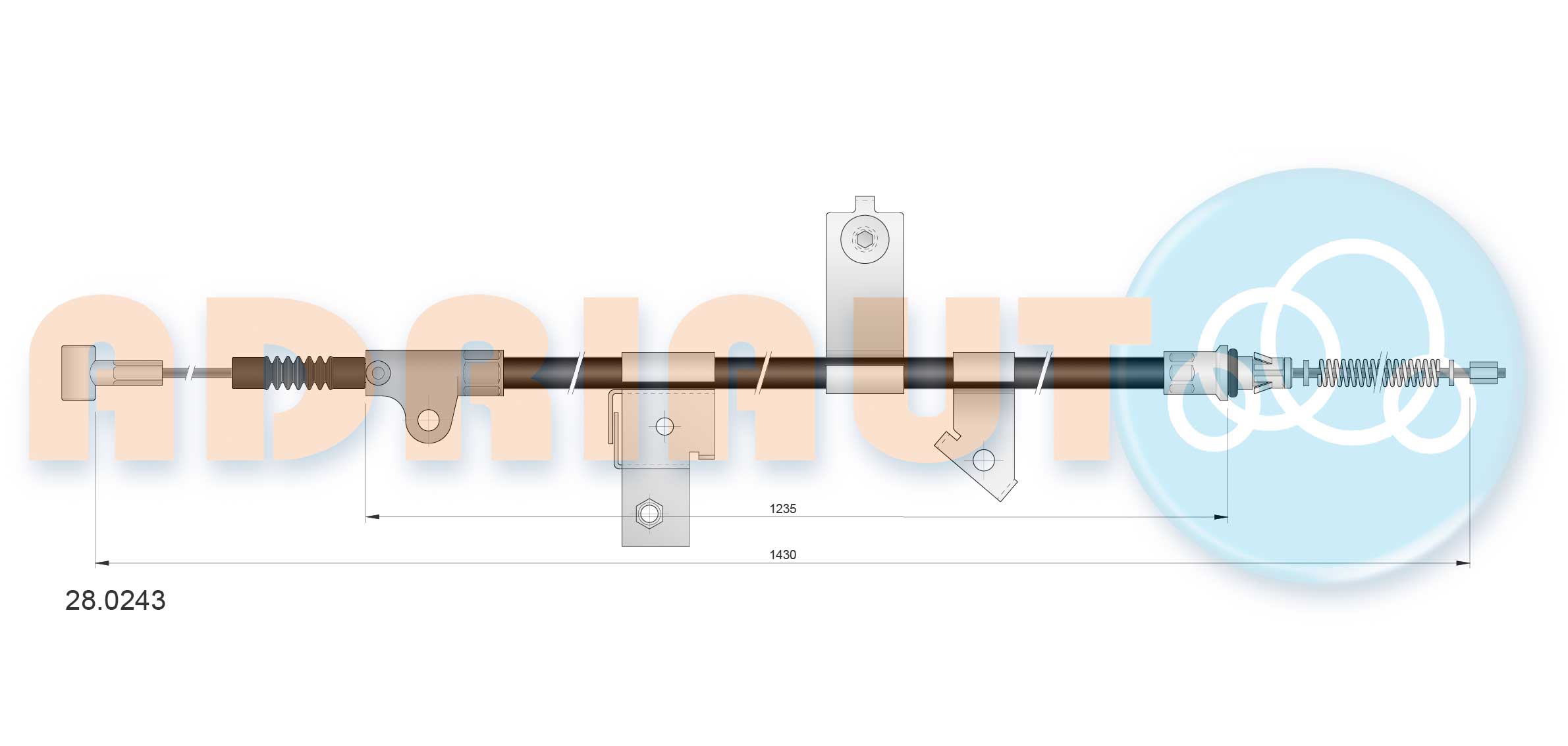 Handremkabel Adriauto 28.0243