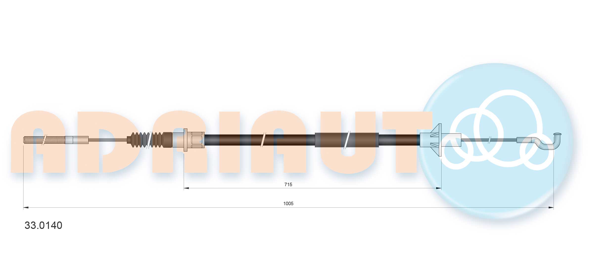 Koppelingskabel Adriauto 33.0140