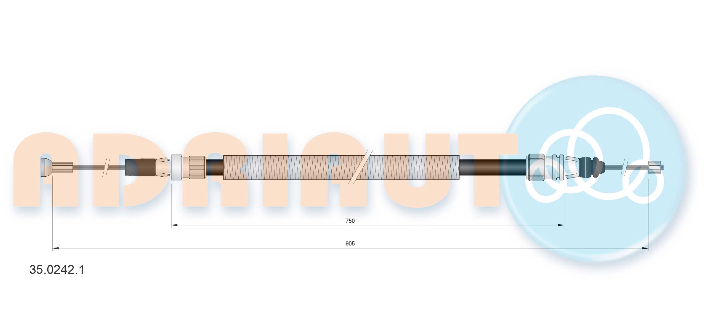 Handremkabel Adriauto 35.0242.1