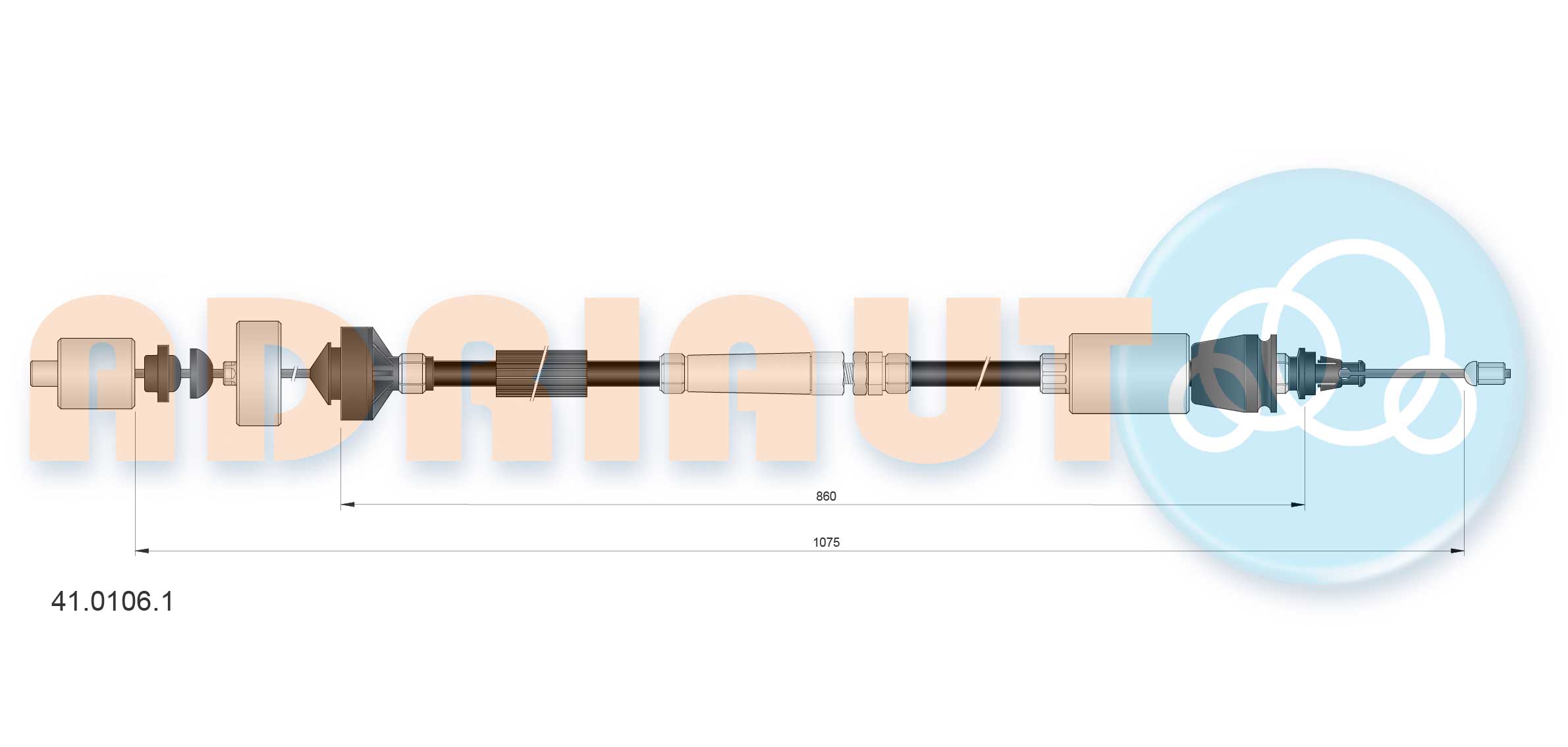 Koppelingskabel Adriauto 41.0106.1