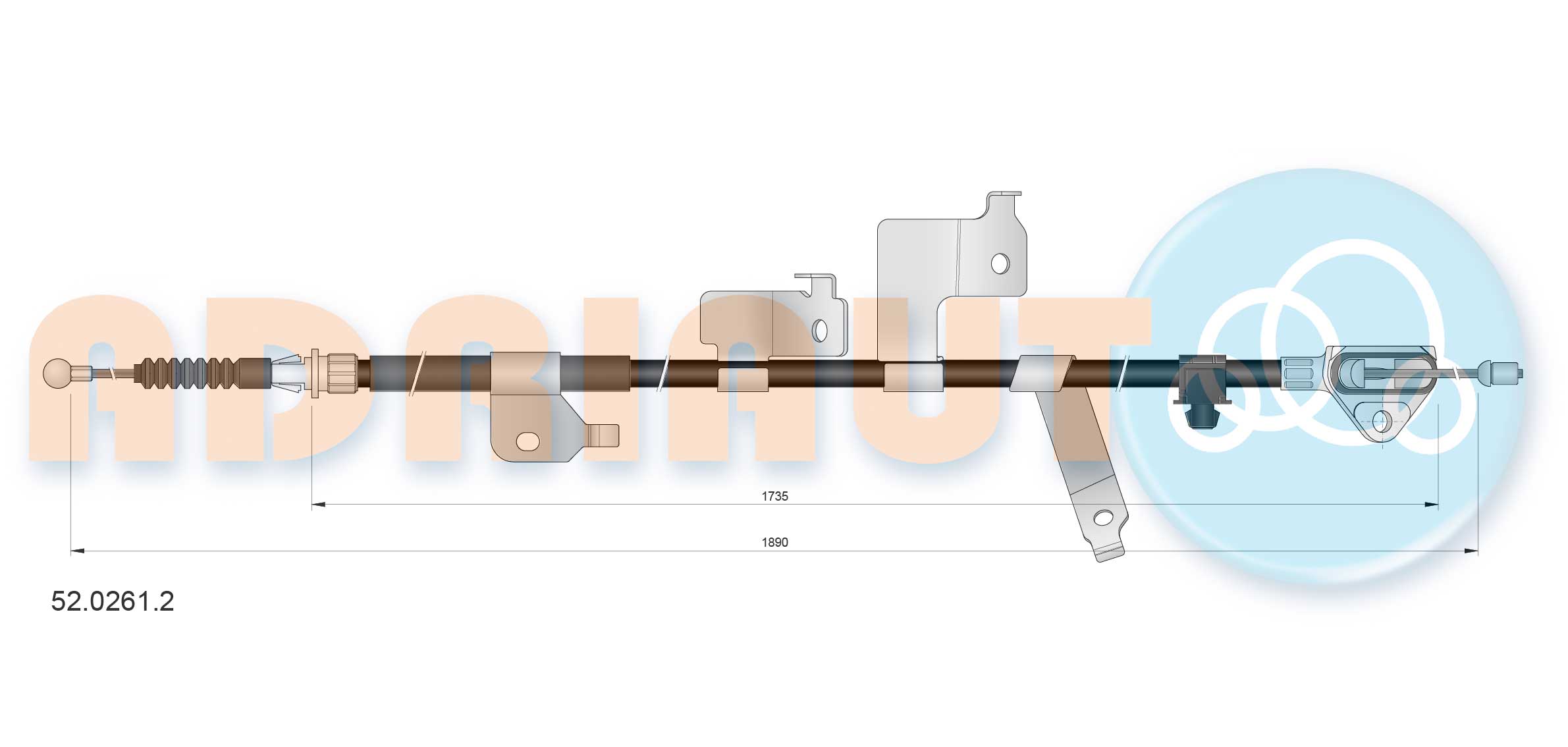 Handremkabel Adriauto 52.0261.2