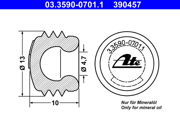 ATE Afsluitdop/beschermkap 03.3590-0701.1