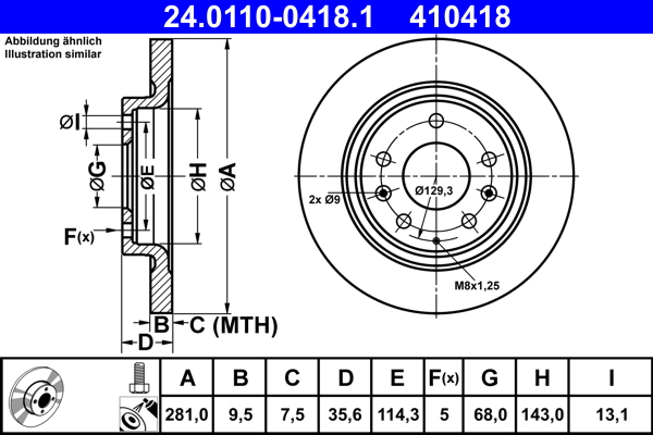 ATE Remschijven 24.0110-0418.1