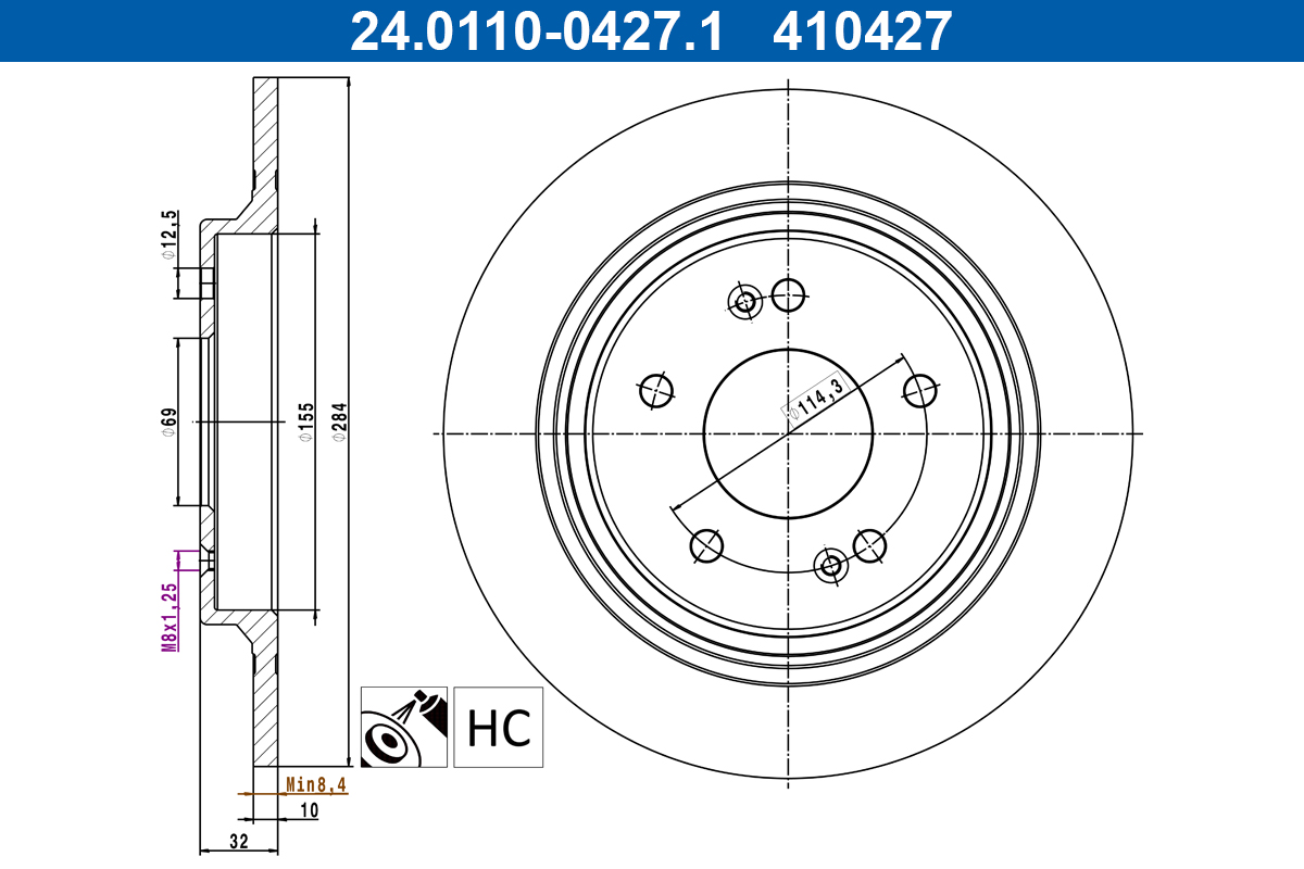 ATE Remschijf 24.0110-0427.1