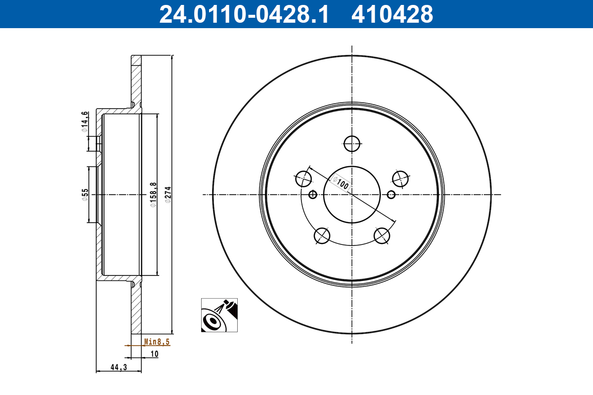 ATE Remschijf 24.0110-0428.1