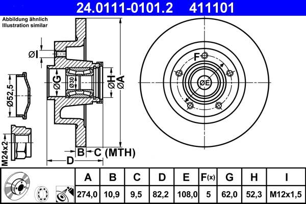 ATE Remschijven 24.0111-0101.2