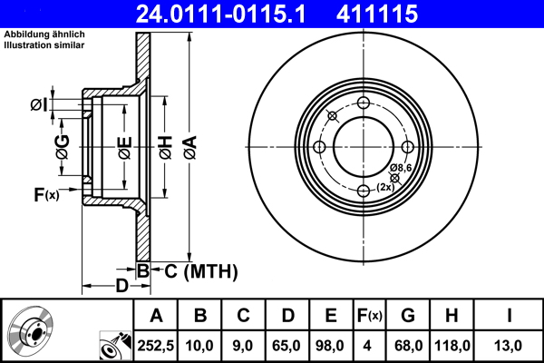 ATE Remschijven 24.0111-0115.1