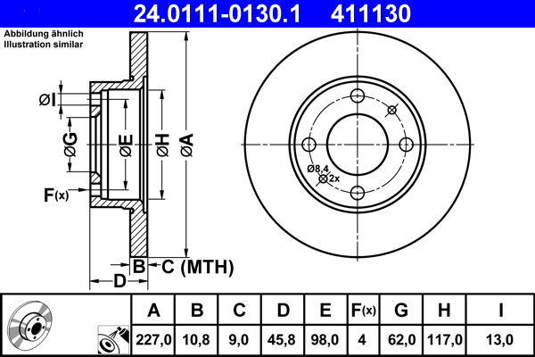 ATE Remschijven 24.0111-0130.1