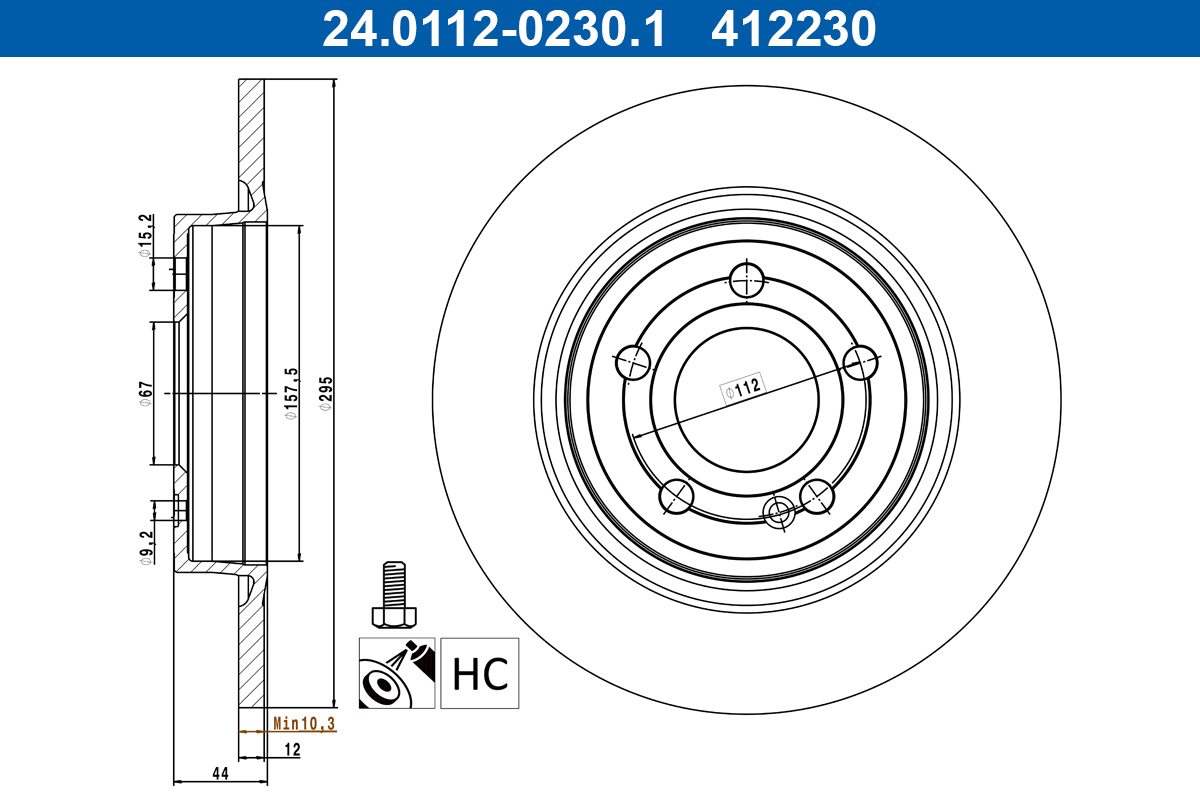 ATE Remschijf 24.0112-0230.1