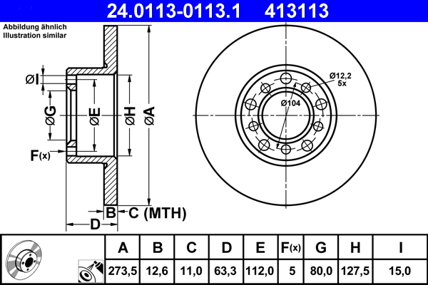 ATE Remschijven 24.0113-0113.1