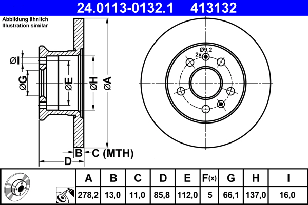 ATE Remschijven 24.0113-0132.1