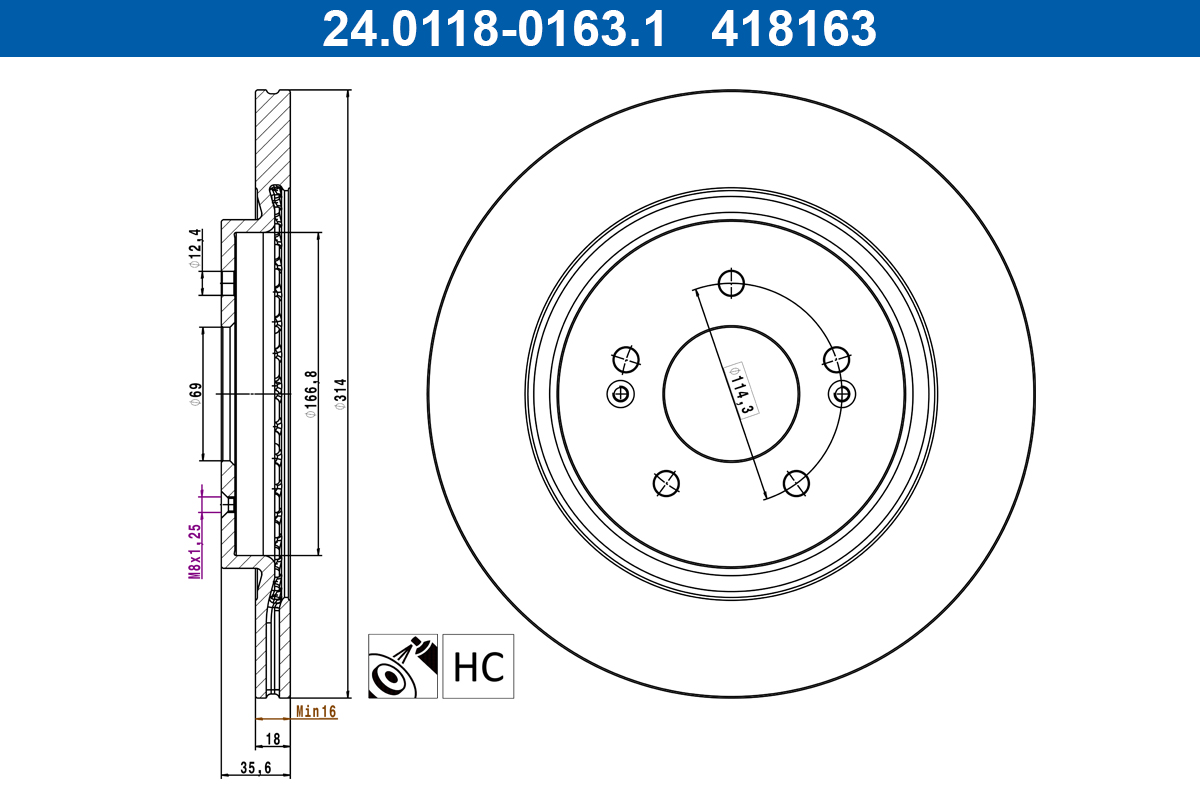 ATE Remschijf 24.0118-0163.1