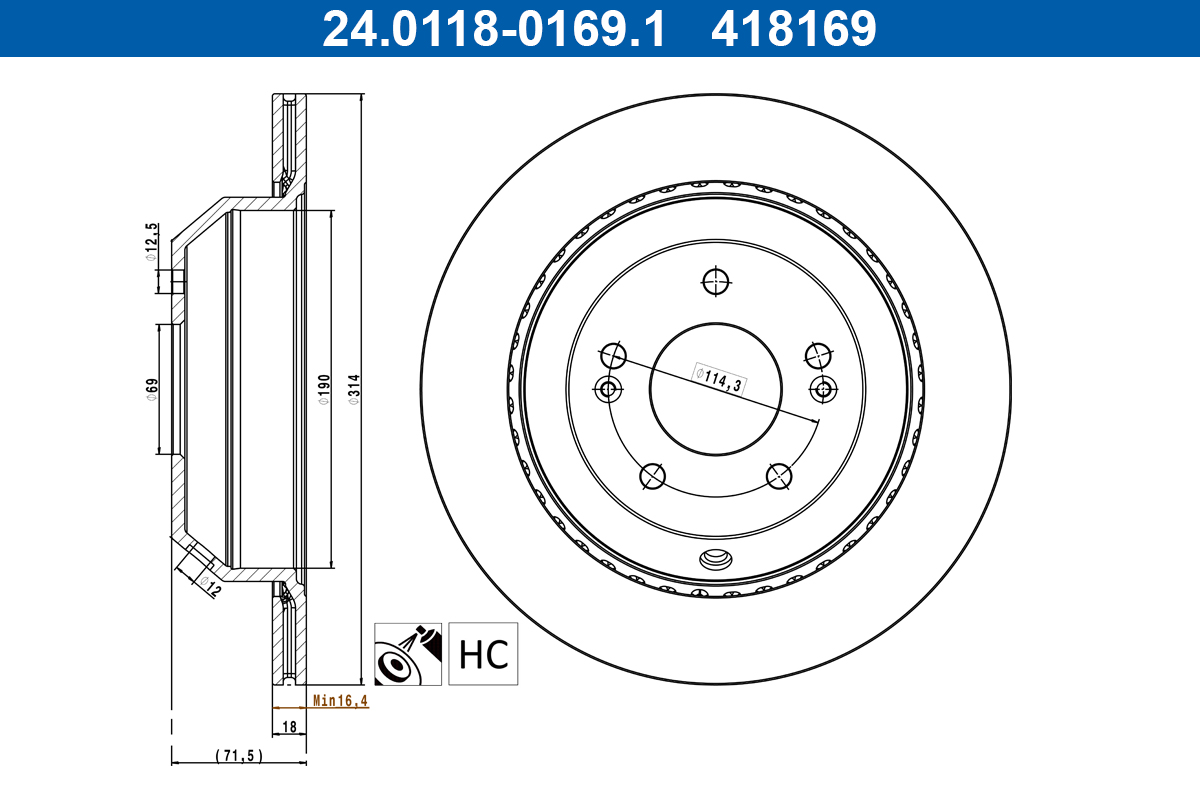 ATE Remschijf 24.0118-0169.1