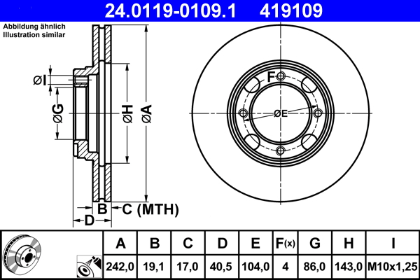 ATE Remschijven 24.0119-0109.1