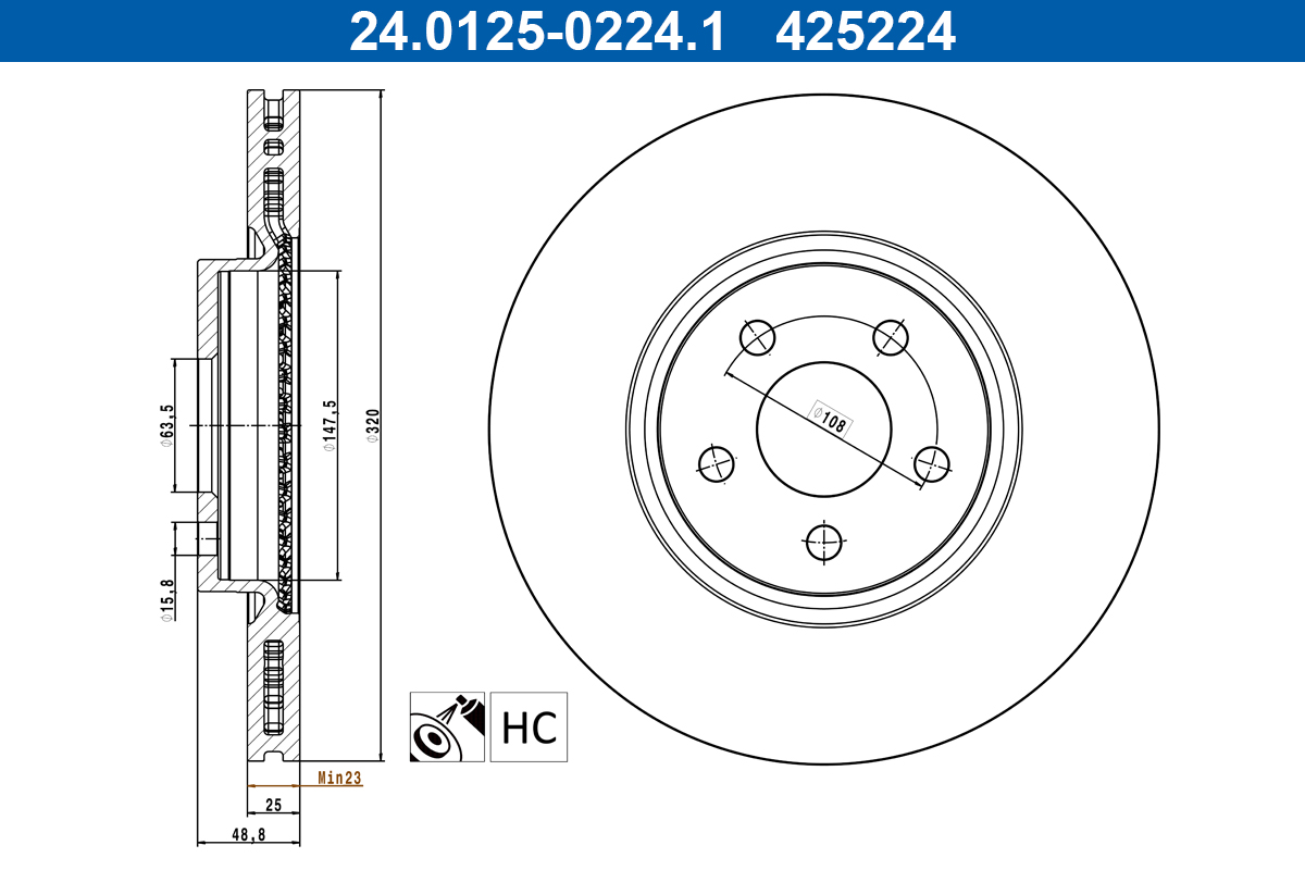 ATE Remschijf 24.0125-0224.1