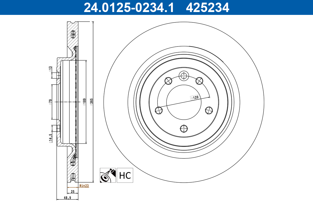 ATE Remschijf 24.0125-0234.1