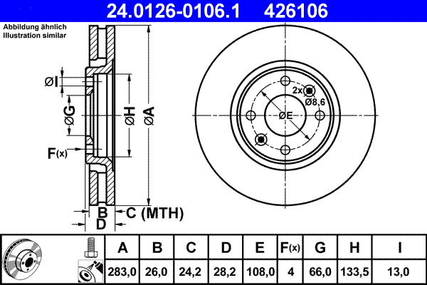 ATE Remschijven 24.0126-0106.1