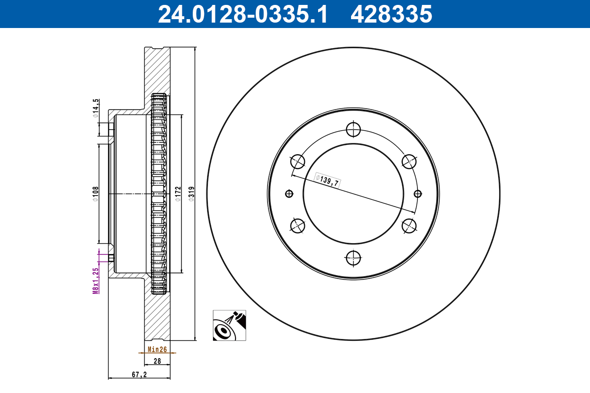 ATE Remschijf 24.0128-0335.1