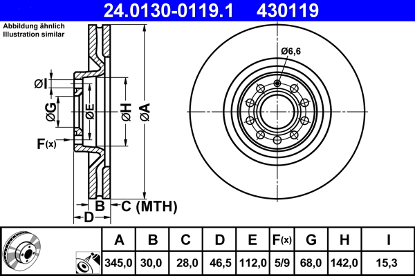 ATE Remschijven 24.0130-0119.1