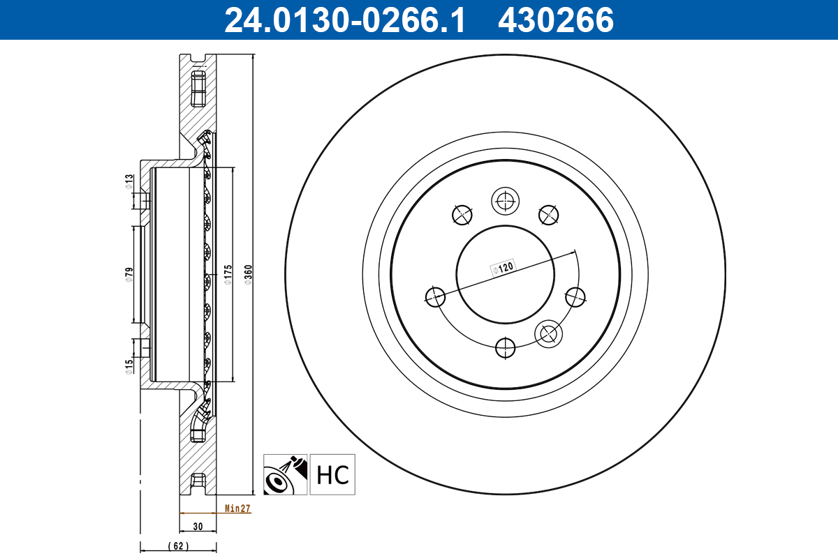ATE Remschijf 24.0130-0266.1