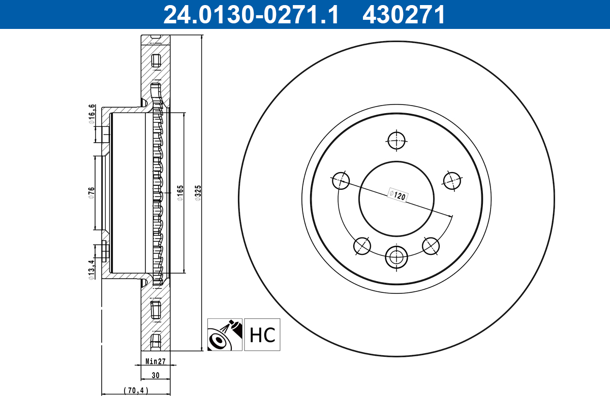 ATE Remschijf 24.0130-0271.1