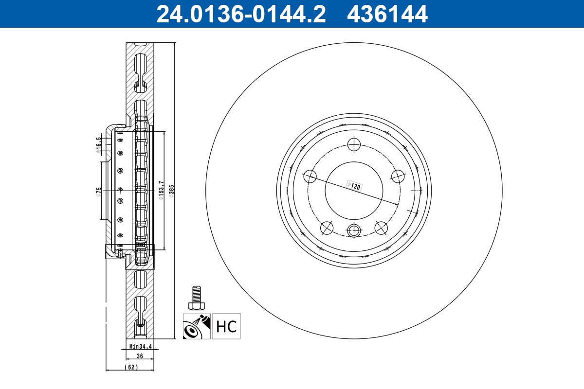 ATE Remschijf 24.0136-0144.2