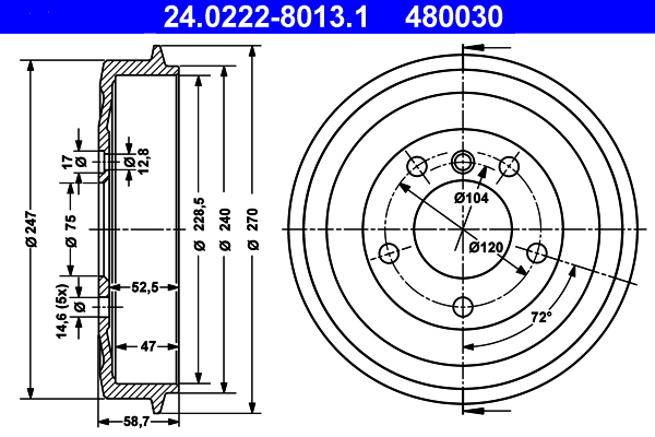 ATE Remtrommel 24.0222-8013.1