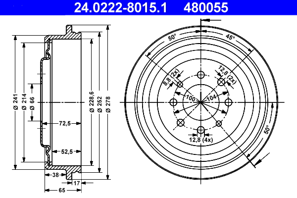 ATE Remtrommel 24.0222-8015.1