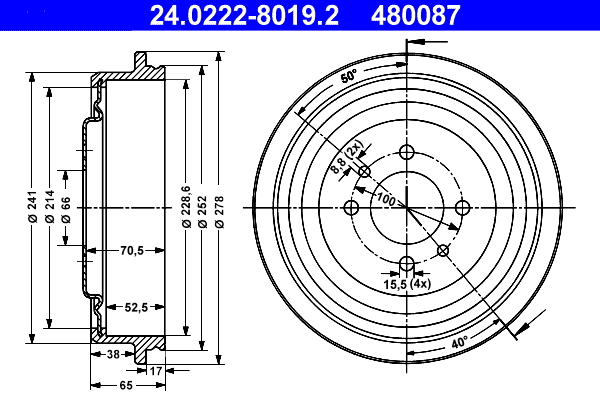 ATE Remtrommel 24.0222-8019.2