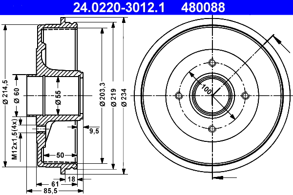 ATE Remtrommel 24.0220-3012.1