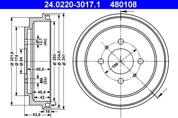 ATE Remtrommel 24.0220-3017.1