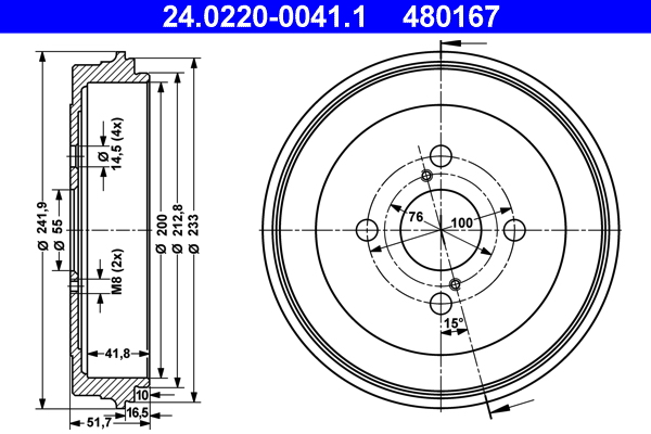 ATE Remtrommel 24.0220-0041.1